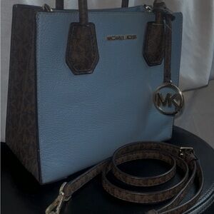Michael Kors Blue and Brown Women's Bag